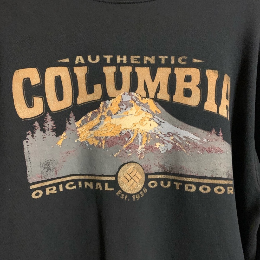 Columbia Mountain Graphic Long Sleeve Shirt Men’s Large Navy Outdoor Hiking Tee - Picture 3 of 5